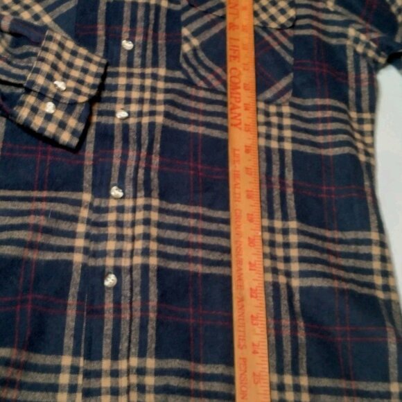 Westchester Classics Shirt Jacket Men Medium Blue Brown Plaid Work Grandpa - Picture 6 of 12